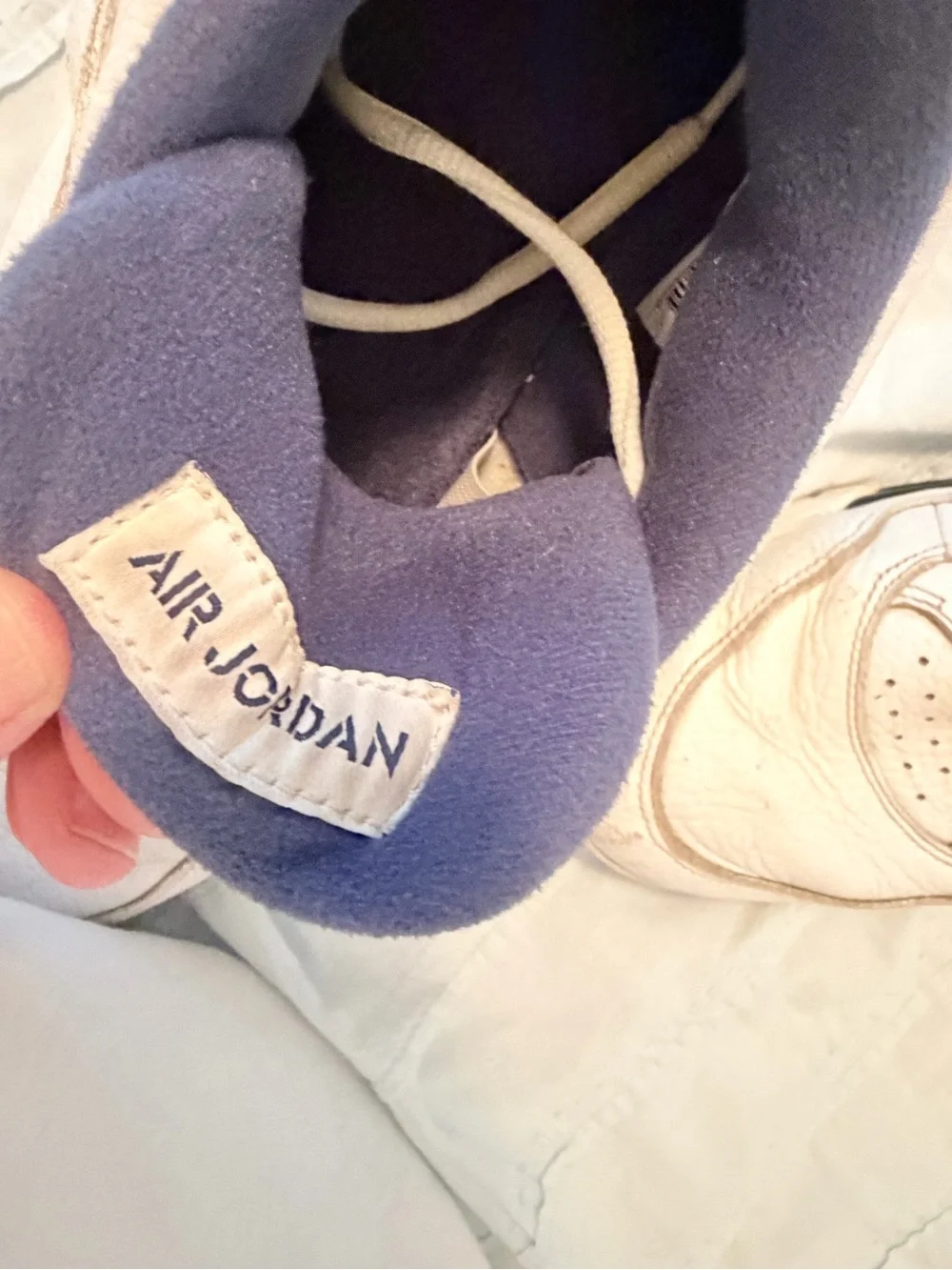 Jordan Men's Basketball Sneakers in Off-White and Navy Accent
